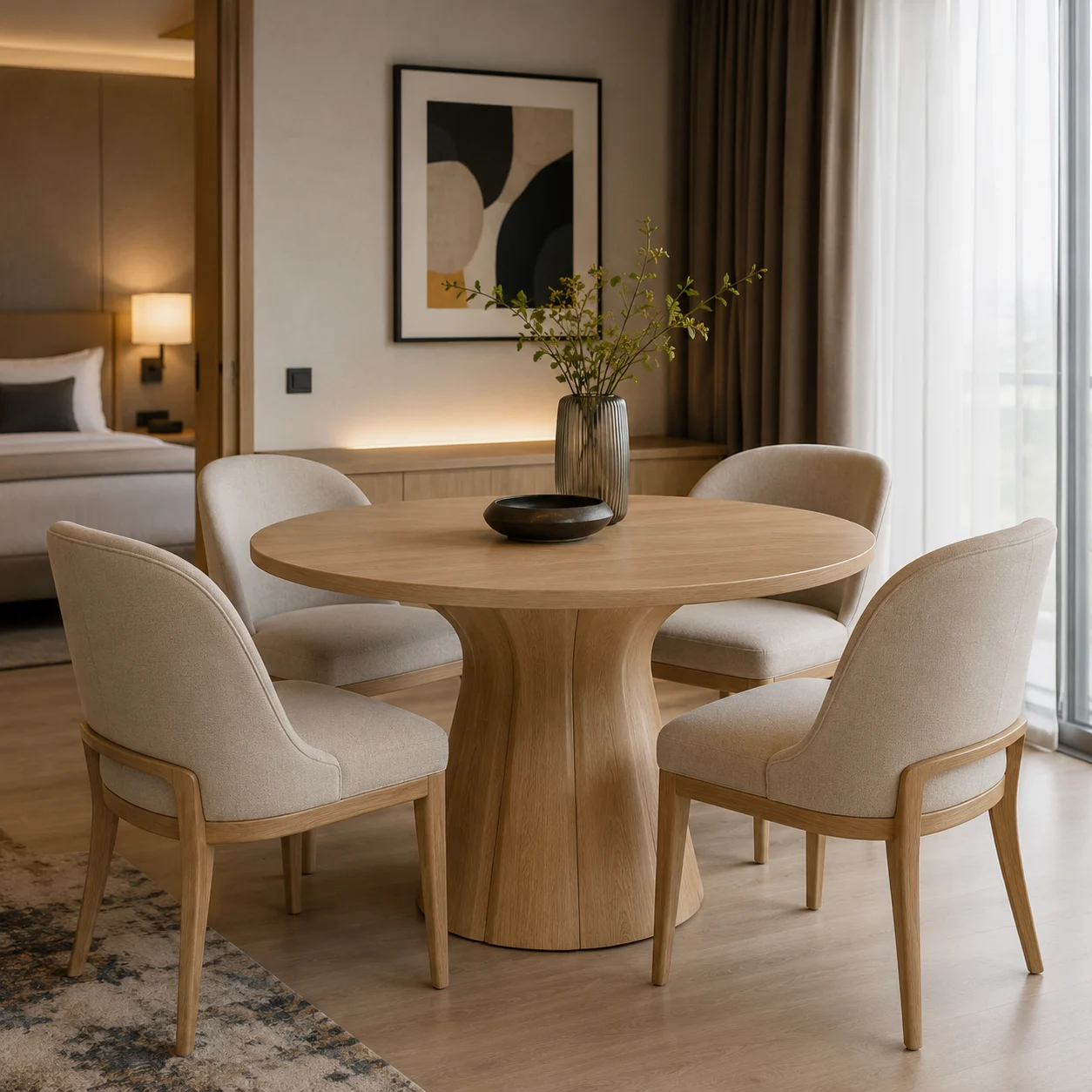 Round Dining Table & Chairs — space reference