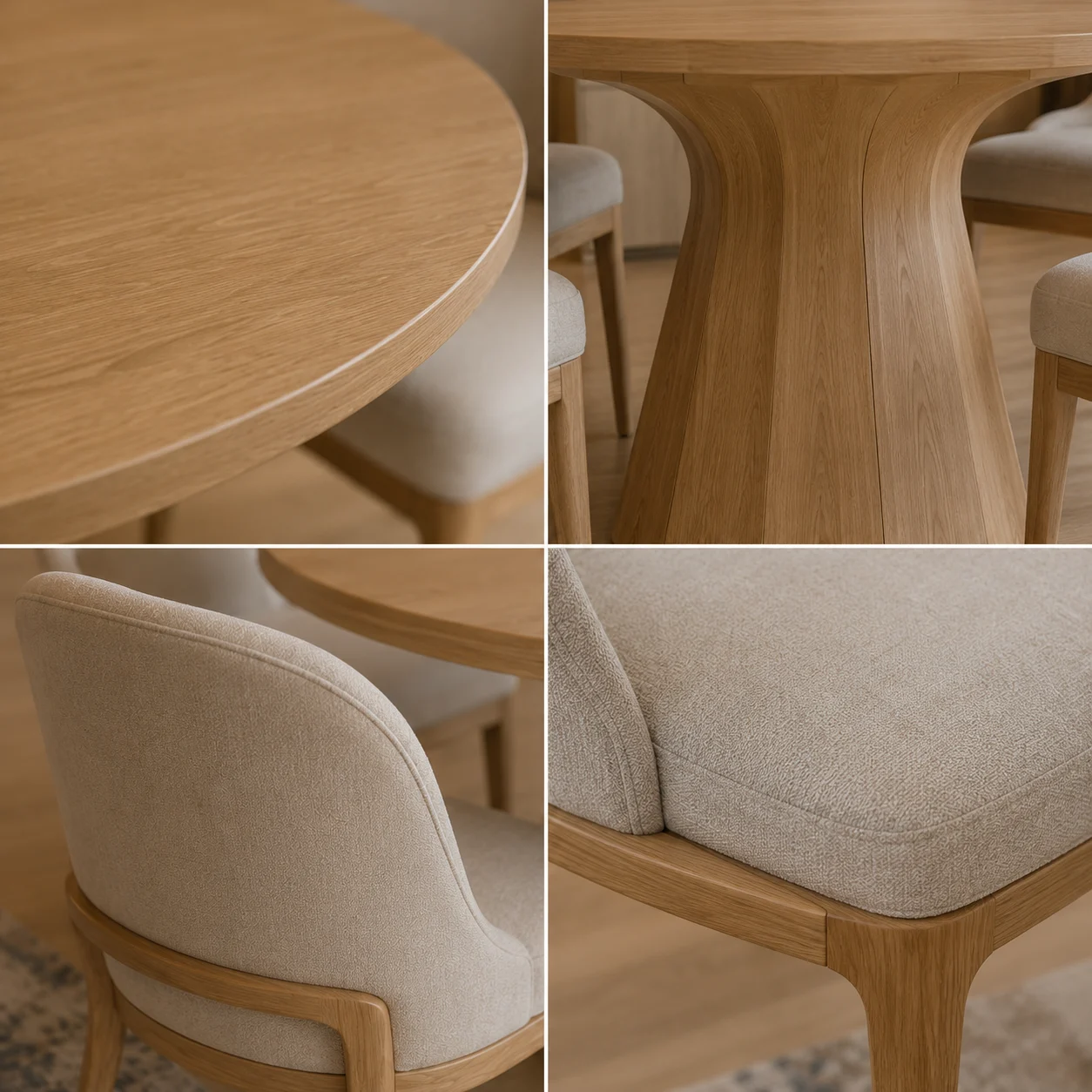 Round Dining Table & Chairs — configuration detail reference
