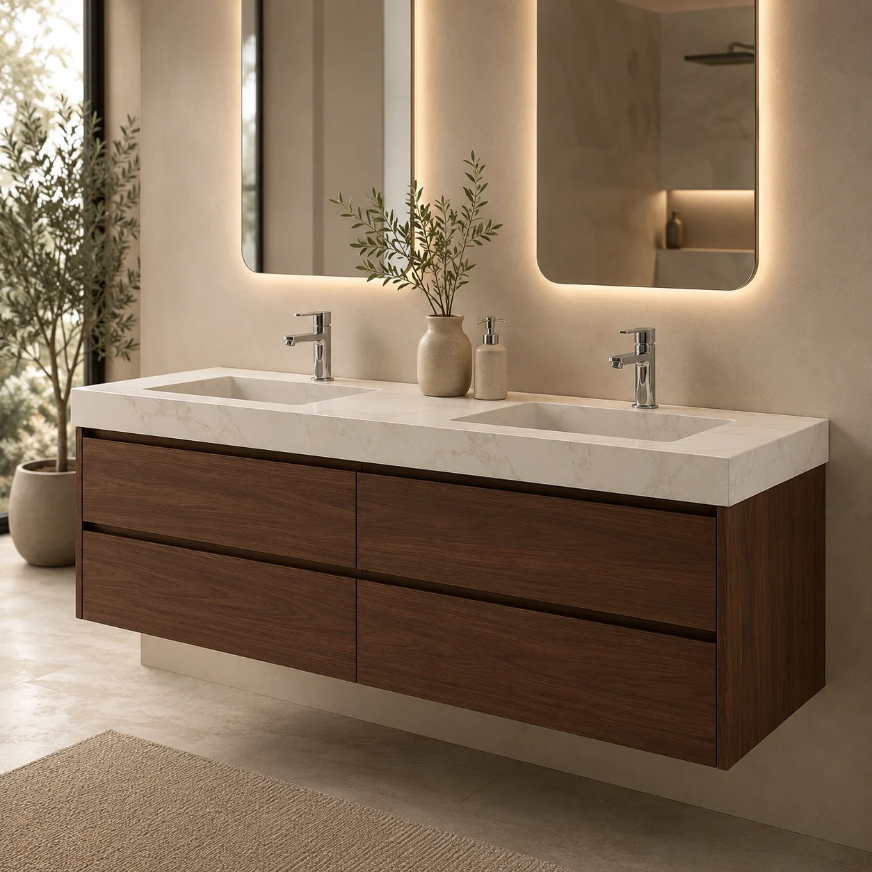 Double Basin Vanity — space reference