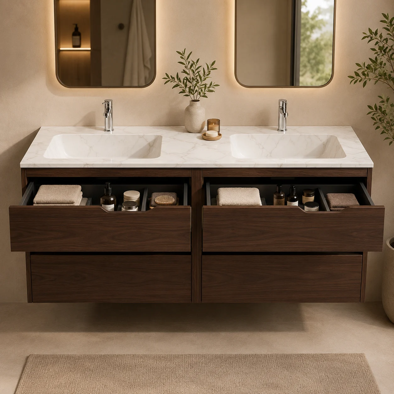 Double Basin Vanity — configuration detail reference