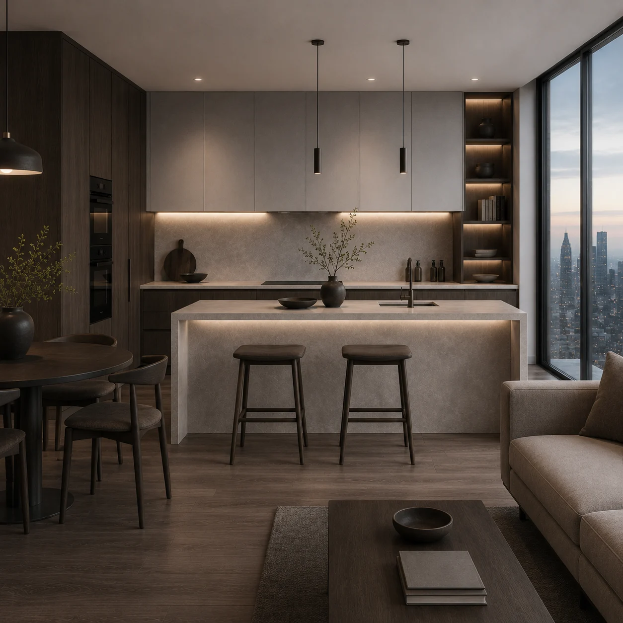 Smoked Oak Island Kitchen — space reference
