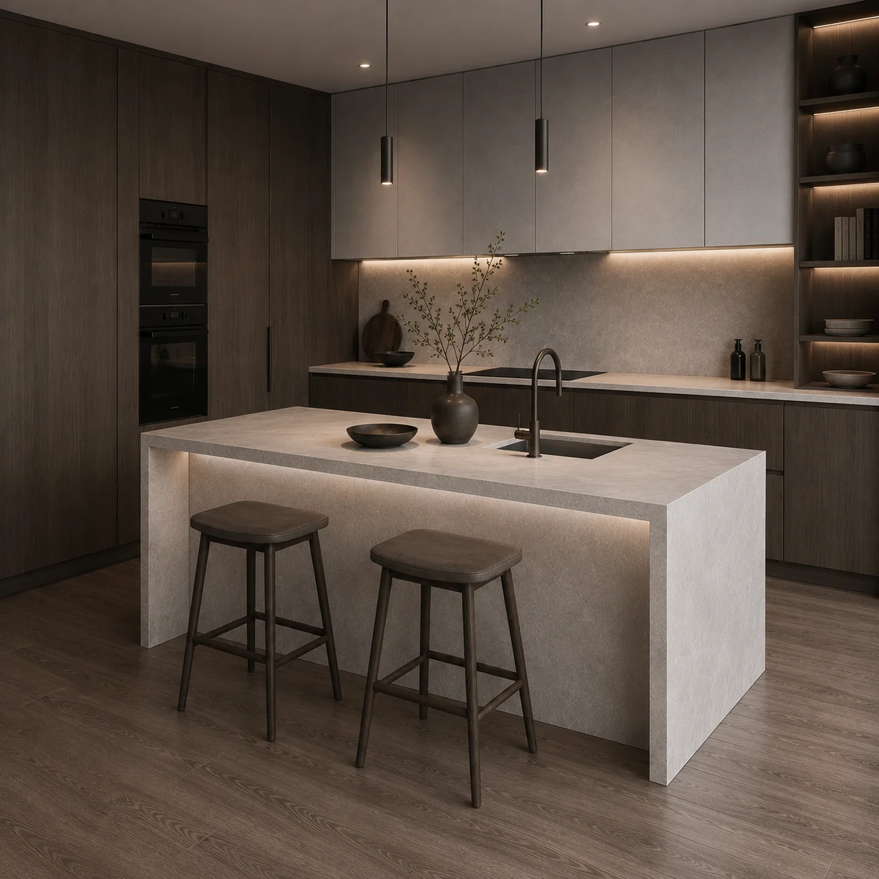 Smoked Oak Island Kitchen — configuration detail reference