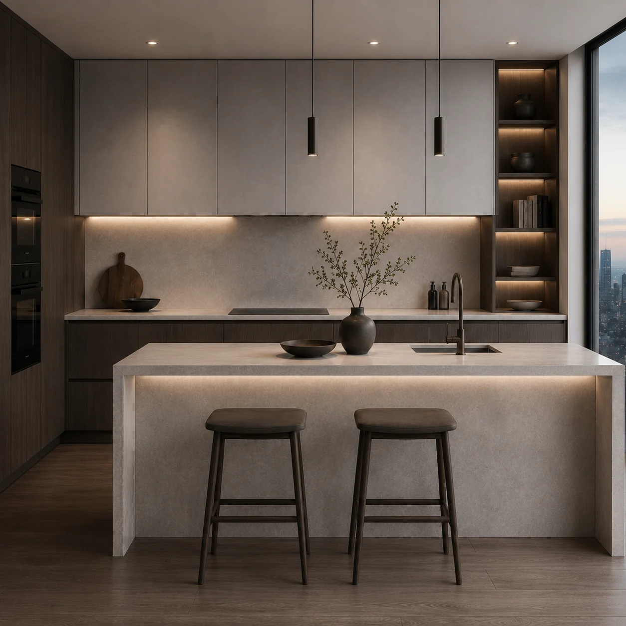 Smoked Oak Island Kitchen — configuration detail reference